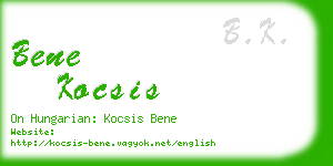 bene kocsis business card